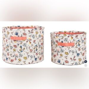 Lug Rowboat 2pc Collapsible Storage Bins. Floral pattern. NWT in plastic